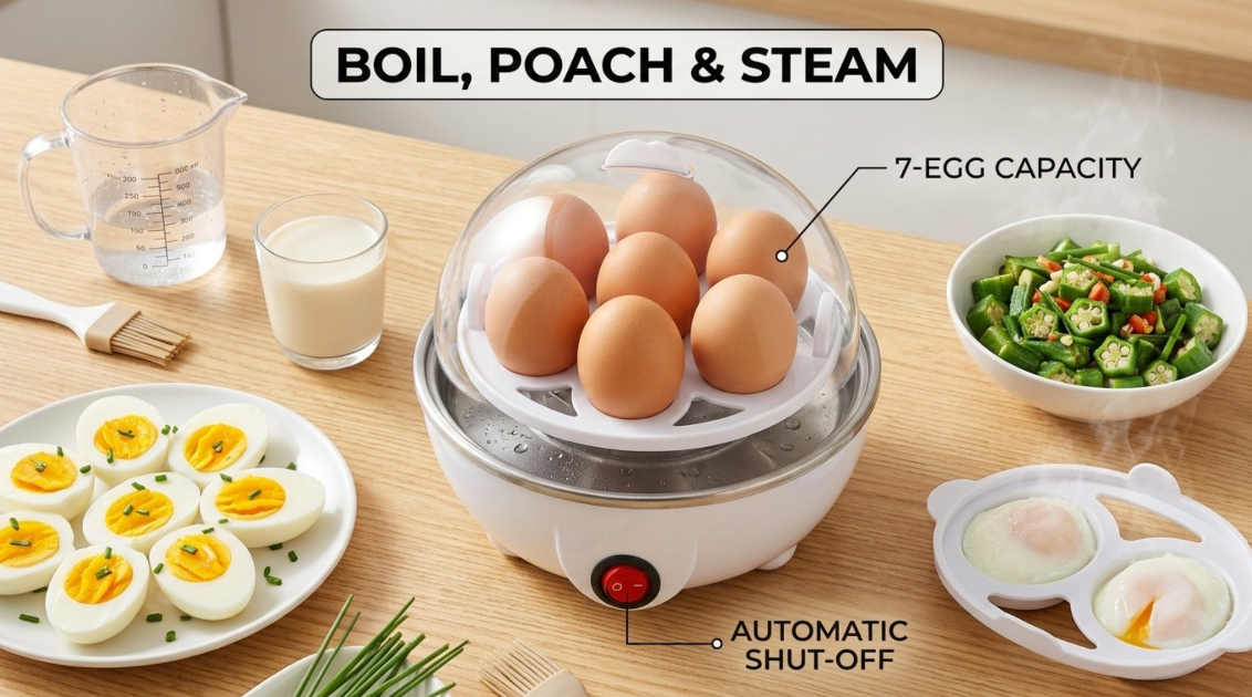 Premium Electric Egg Cooker | طباخة البيض الكهربائية السريعة